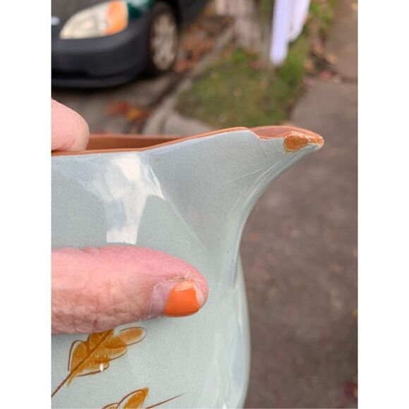 Stangl Pottery VNTG 50s Trenton, NJ “Golden Harvest” Hand-paint Pitcher Blue MCM - Picture 5 of 11